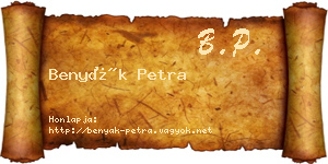 Benyák Petra névjegykártya